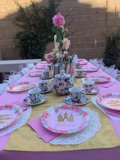 Children's tea party setup in Vista